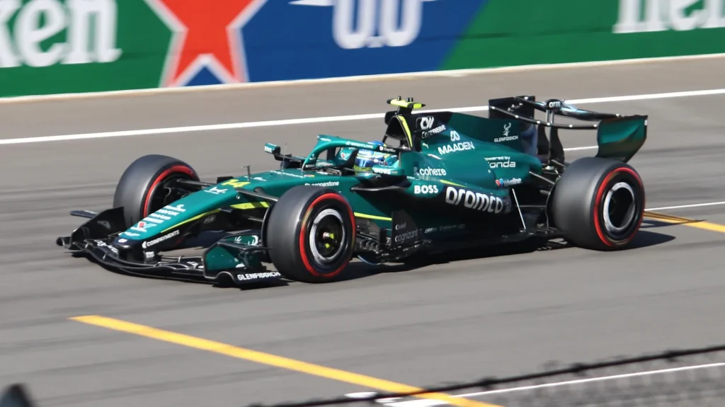 Aston Martin AMR26 Formula 1 car at the 2026 Chinese Grand Prix.