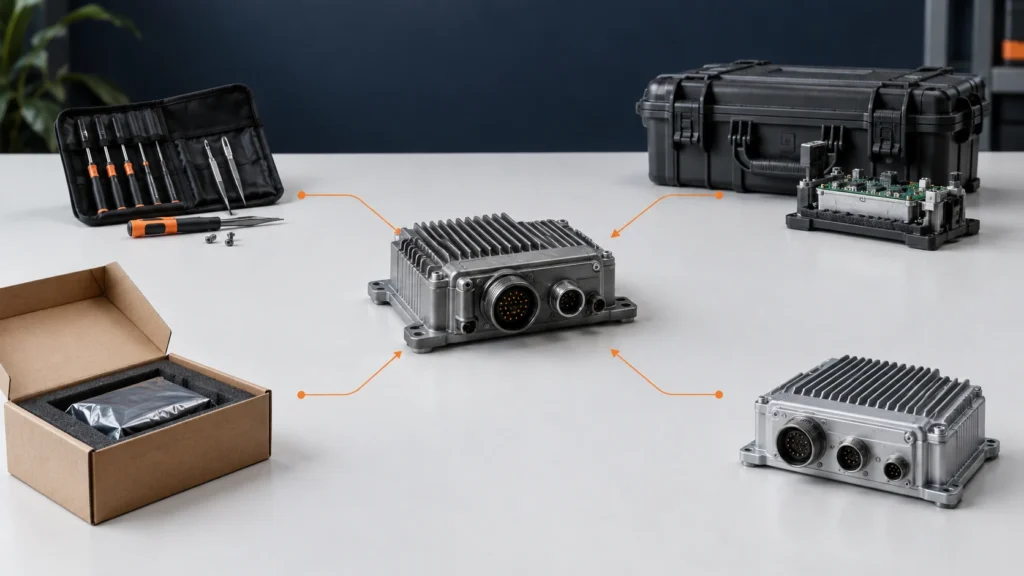 Level of Repair Analysis showing repair, depot, return and replacement options for an electronic equipment module.